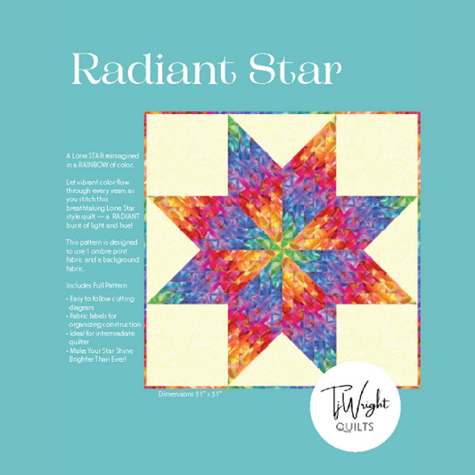 Radiant Star Quilt Pattern Downloadable PDF