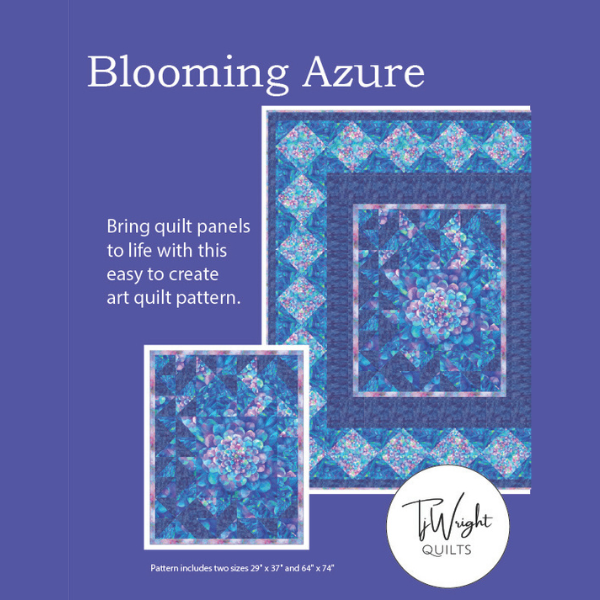 Blooming Azure Quilt Pattern Printed