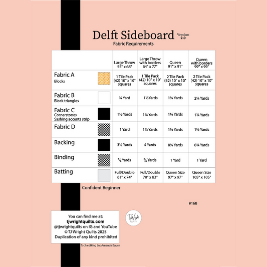 Delft Sideboard version 2.0 PDF Downloadable Quilt pattern