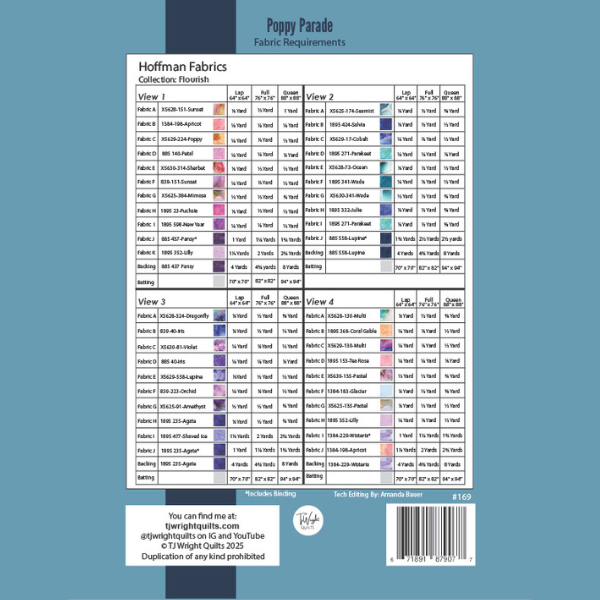 Poppy Parade Printed Quilt Pattern