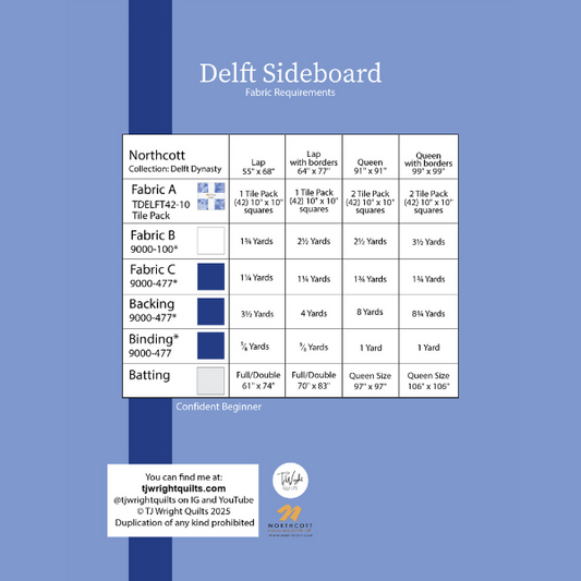Delft Sideboard PDF Downloadable Quilt pattern