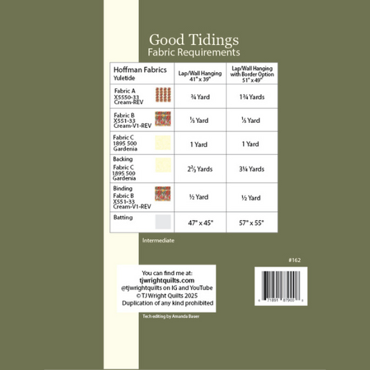 Good Tidings Quilt Pattern Printed