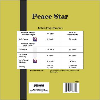 Peace Star Art Quilt Downloadable PDF