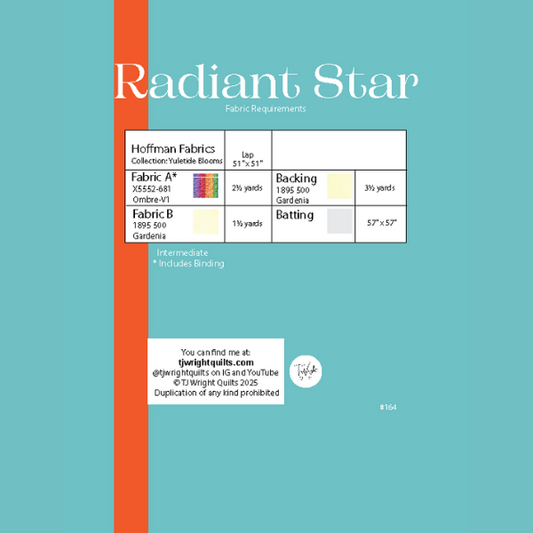Radiant Star Quilt Pattern Downloadable PDF