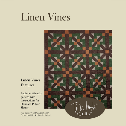 Linen Vines Quilt Pattern Printed Booklet