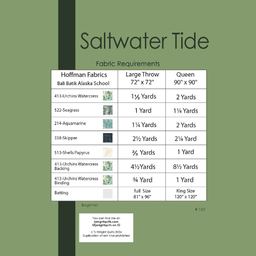 Saltwater Tide Quilt Pattern Downloadable PDF