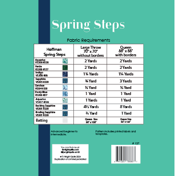 Spring Steps Quilt Pattern Printed Booklet