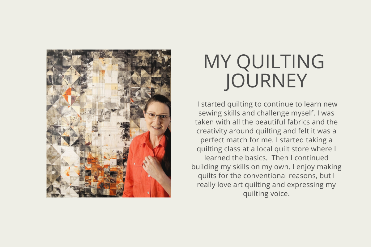 Bio of TJ Wright textile artist and quilt pattern designer
