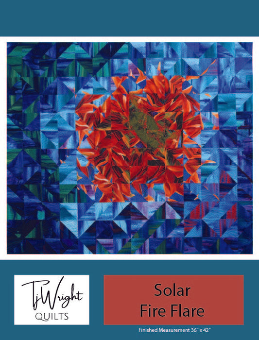 Solar Fire Flare Abstract Art Quilt Pattern #2 Downloadable PDF